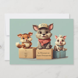 Funny Niedlicher Cartoon Tiere jeder Art Feiertagskarte