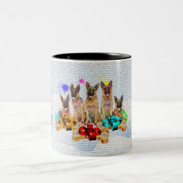 Funny, Niedlicher deutscher Schäferhund Dog Yappy  Zweifarbige Tasse
