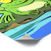 Funny niedlicher, hungriger Frosch mit Fliegen Car Poster (Ecke)