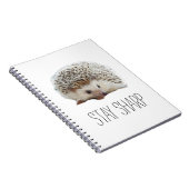 Funny niedlicher Igel bleibe scharfe Zitat Hipster Notizblock (Rechte Seite)