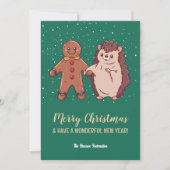 Funny Niedlicher Igel Frohe Weihnachten Frohes Neu (Vorderseite)