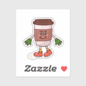 Funny Niedlicher Kaffee Aufkleber (Blatt)