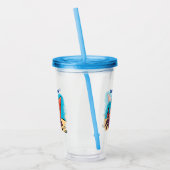 Funny niedlicher lila Cartoon Einsiedlerkrabbe Acryltrinkbecher (Links)