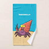 Funny niedlicher lila Cartoon Einsiedlerkrabbe Badhandtuch Set (Handtuch)