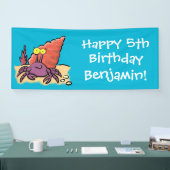 Funny niedlicher lila Cartoon Einsiedlerkrabbe Banner (Messe)