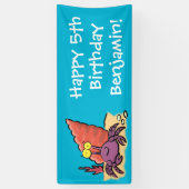 Funny niedlicher lila Cartoon Einsiedlerkrabbe Banner (Vertikal)