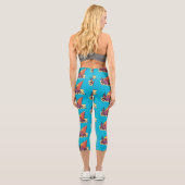 Funny niedlicher lila Cartoon Einsiedlerkrabbe Capri Leggings (Rückseite)