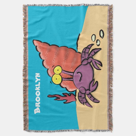 Funny niedlicher lila Cartoon Einsiedlerkrabbe Decke (Vorderseite Vertikal)