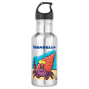 Funny niedlicher lila Cartoon Einsiedlerkrabbe Edelstahlflasche