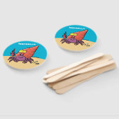 Funny niedlicher lila Cartoon Einsiedlerkrabbe Fächer (Non-assembled)