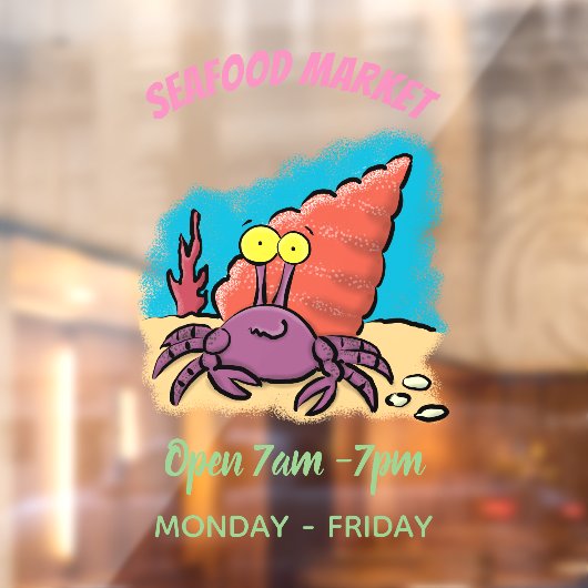 Funny niedlicher lila Cartoon Einsiedlerkrabbe Fensteraufkleber (Blatt 2)