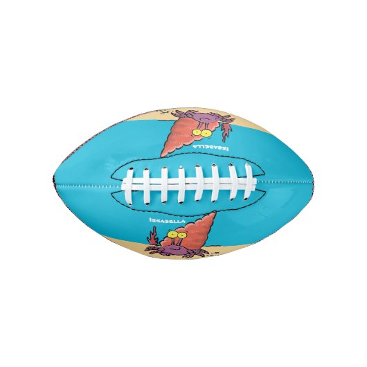 Funny niedlicher lila Cartoon Einsiedlerkrabbe Football (Vorderseite)