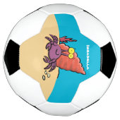 Funny niedlicher lila Cartoon Einsiedlerkrabbe Fußball (Gedreht)
