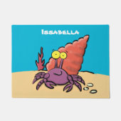 Funny niedlicher lila Cartoon Einsiedlerkrabbe Fußmatte (Vorderseite)