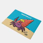 Funny niedlicher lila Cartoon Einsiedlerkrabbe Fußmatte (Schrägansicht)