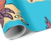 Funny niedlicher lila Cartoon Einsiedlerkrabbe Geschenkpapier (Rolleneckpunkt)