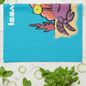 Funny niedlicher lila Cartoon Einsiedlerkrabbe Geschirrtuch (Gefaltet)