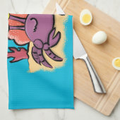 Funny niedlicher lila Cartoon Einsiedlerkrabbe Geschirrtuch (Viertel Falte)