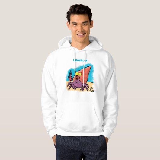 Funny niedlicher lila Cartoon Einsiedlerkrabbe Hoodie (Vorne ganz)