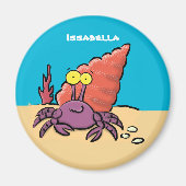 Funny niedlicher lila Cartoon Einsiedlerkrabbe Magnet (Vorne)