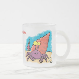 Funny niedlicher lila Cartoon Einsiedlerkrabbe Mattglastasse