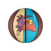Funny niedlicher lila Cartoon Einsiedlerkrabbe Mini Basketball (Vertikal)