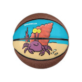 Funny niedlicher lila Cartoon Einsiedlerkrabbe Mini Basketball (Vorderseite)