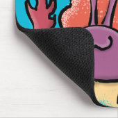 Funny niedlicher lila Cartoon Einsiedlerkrabbe Mousepad (Ecke)