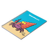 Funny niedlicher lila Cartoon Einsiedlerkrabbe Notizblock (Linke Seite)