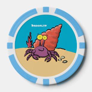 Funny niedlicher lila Cartoon Einsiedlerkrabbe Pokerchips