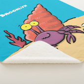 Funny niedlicher lila Cartoon Einsiedlerkrabbe Sherpadecke (3/4)