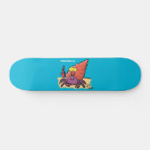Funny niedlicher lila Cartoon Einsiedlerkrabbe Skateboard (Horizontal)