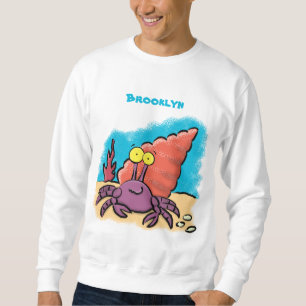 Funny niedlicher lila Cartoon Einsiedlerkrabbe Sweatshirt