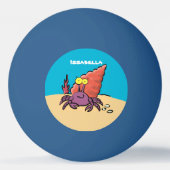 Funny niedlicher lila Cartoon Einsiedlerkrabbe Tischtennisball (Rückseite)
