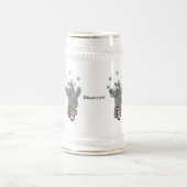 Funny niedlicher Nashorn jonglieren auf Einrad Bierglas (Mittel)