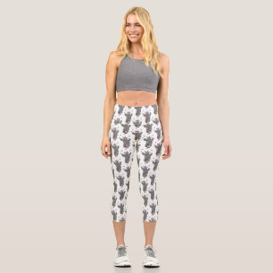 Funny niedlicher Nashorn jonglieren auf Einrad Capri Leggings