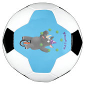 Funny niedlicher Nashorn jonglieren auf Einrad Fußball (Gedreht)