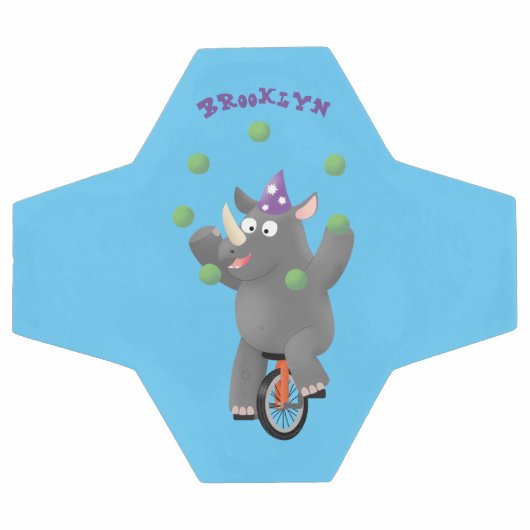 Funny niedlicher Nashorn jonglieren auf Einrad Fußball (Flach)