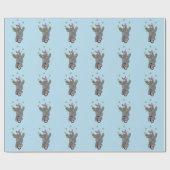 Funny niedlicher Nashorn jonglieren auf Einrad Geschenkpapier (Flach)