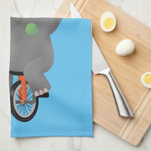 Funny niedlicher Nashorn jonglieren auf Einrad Geschirrtuch (Viertel Falte)