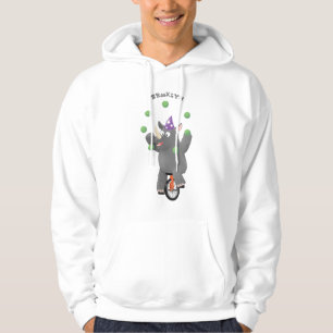 Funny niedlicher Nashorn jonglieren auf Einrad Hoodie