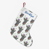 Funny niedlicher Nashorn jonglieren auf Einrad Kleiner Weihnachtsstrumpf (Vorderansicht (hängend))