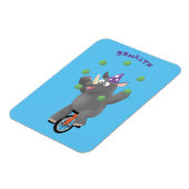 Funny niedlicher Nashorn jonglieren auf Einrad Magnet (Linke Seite)
