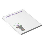 Funny niedlicher Nashorn jonglieren auf Einrad Notizblock (angewinkelt)