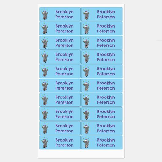 Funny niedlicher Nashorn jonglieren auf Einrad per Etiketten (Blatt)