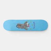Funny niedlicher Nashorn jonglieren auf Einrad Skateboard (Horizontal)