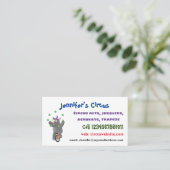 Funny niedlicher Nashorn jonglieren auf Einrad Visitenkarte (Stehend Vorderseite)