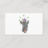 Funny niedlicher Nashorn jonglieren auf Einrad Visitenkarte (Rückseite)