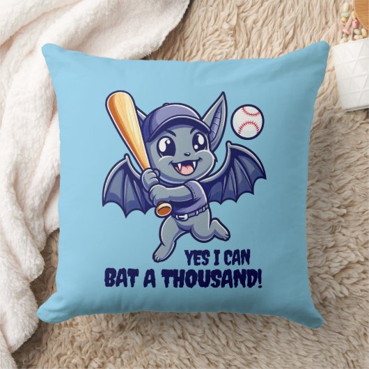 Funny Niedliches Bat Yes I Can Bat a Tausend! Kissen (Decke)