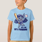 Funny Niedliches Bat Yes I Can Bat a Tausend! T-Shirt (Vorderseite)